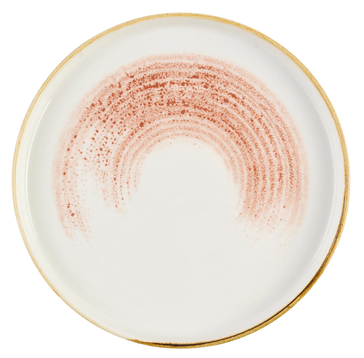 Flacher roter Teller Homespun Accents Coral Walled von Churchill aus Keramik