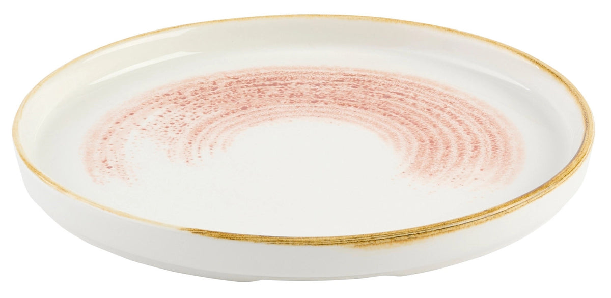 Flacher roter Teller Homespun Accents Coral Walled von Churchill aus Keramik