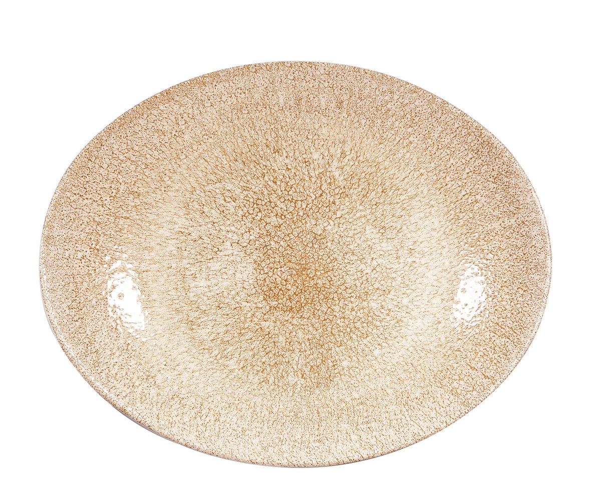 S.P. Raku Garnet Orange Teller oval 31.7x25.5cm in Orange präsentiert im Onlineshop von KAQTU Design AG. Teller ist von Churchill