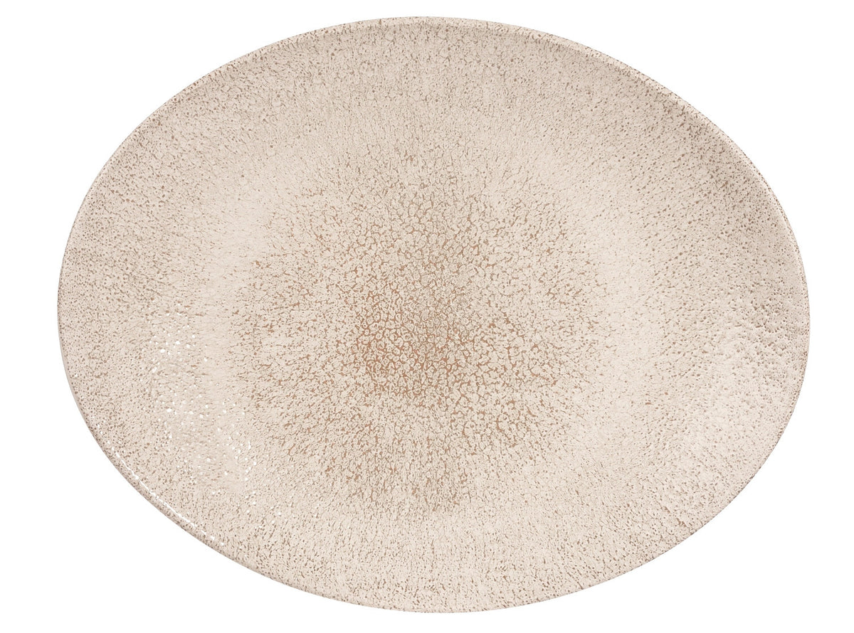 S.P. Raku Agate Grey Teller oval 31.7x25.5cm in Beige präsentiert im Onlineshop von KAQTU Design AG. Teller ist von Churchill