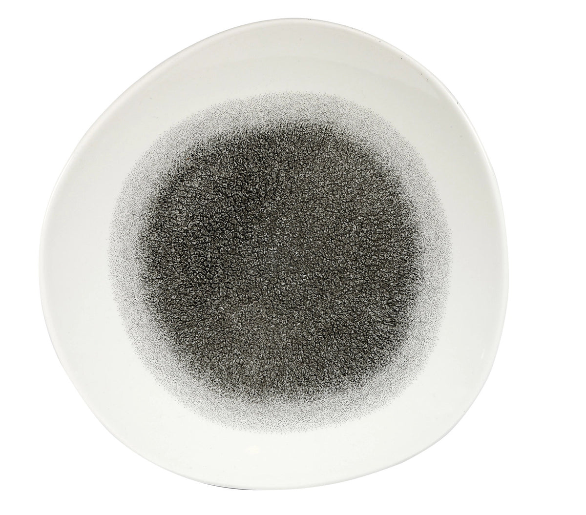 S.P. Raku Quartz Black /White Organic Teller flach 28.6cm in Schwarz präsentiert im Onlineshop von KAQTU Design AG. Teller ist von Churchill