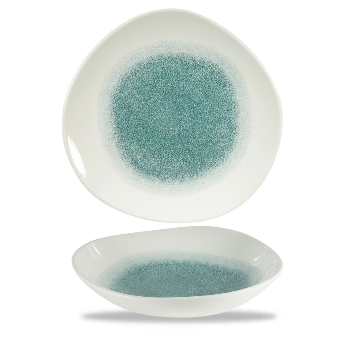 S.P. Raku Jade Green Organic Coupe Teller tief 25.3cm in Blau präsentiert im Onlineshop von KAQTU Design AG. Teller ist von Churchill