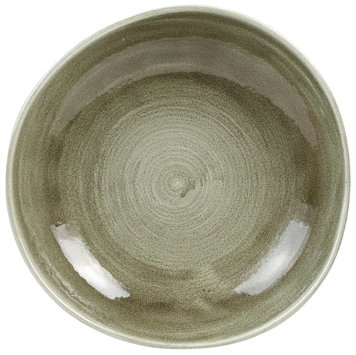 Stonecast Patina Burnished Green Organic Teller tief 25.3cm in Grün präsentiert im Onlineshop von KAQTU Design AG. Teller ist von Churchill