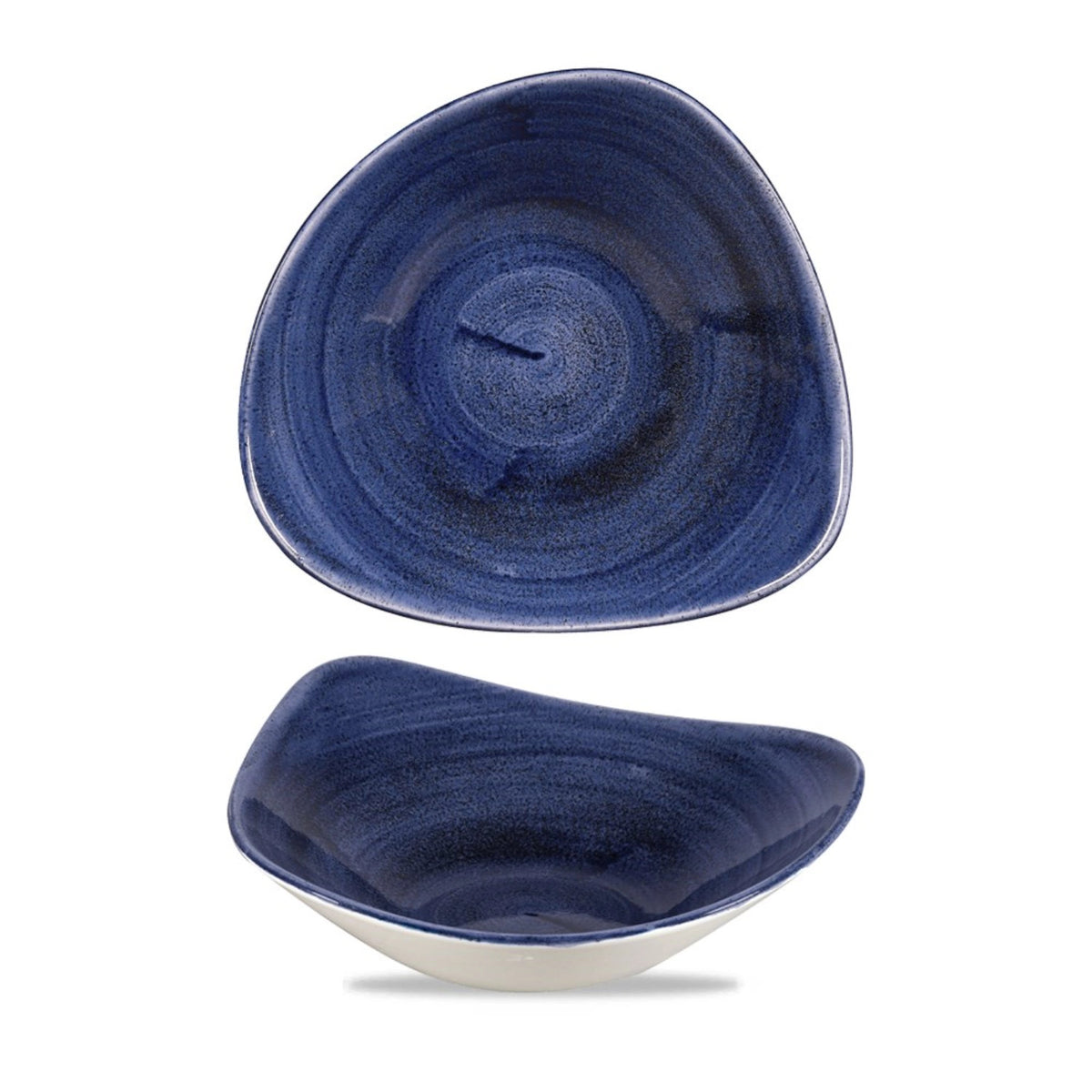 Stonecast Patina Cobalt Blue Triangel Teller tief 23.5cm in Blau präsentiert im Onlineshop von KAQTU Design AG. Teller ist von Churchill