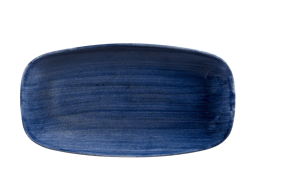 Stonecast Patina Cobalt Blue Platte rechteckig 35.5x18.9cm in Blau präsentiert im Onlineshop von KAQTU Design AG. Platte ist von Churchill