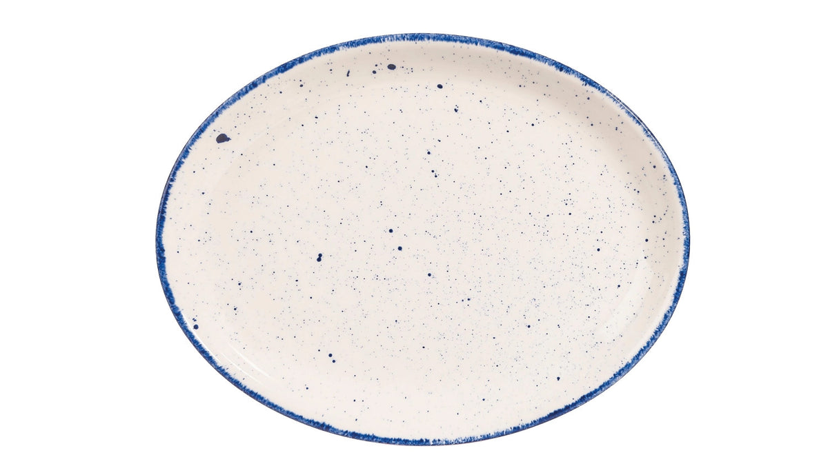 Stonecast Hints Indigo Blue Teller oval 25.4cm in Blau präsentiert im Onlineshop von KAQTU Design AG. Teller ist von Churchill