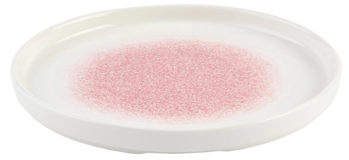 Pinker Teller Pink Quartz mit Raku-Glasur-Optik aus Keramik, Porzellan und Steinzeug