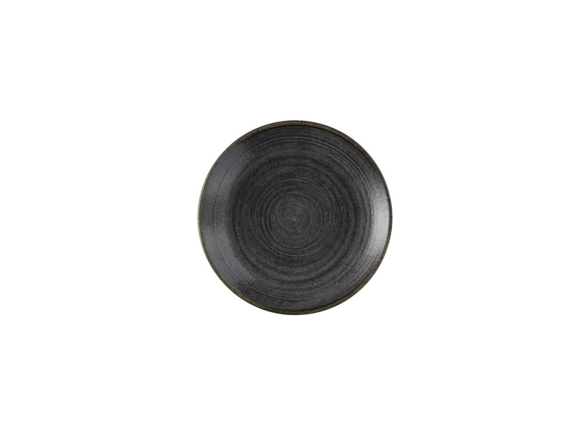Stonecast Raw Black Coupe Teller 16.5cm in Schwarz präsentiert im Onlineshop von KAQTU Design AG. Teller ist von Churchill