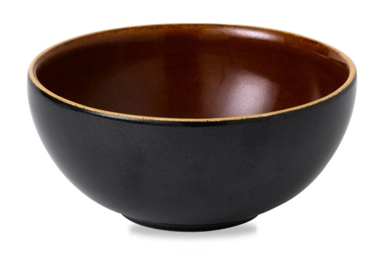 Schwarze Schale Nourish Tokyo Black von Churchill, runde Form, glasierte Oberfläche