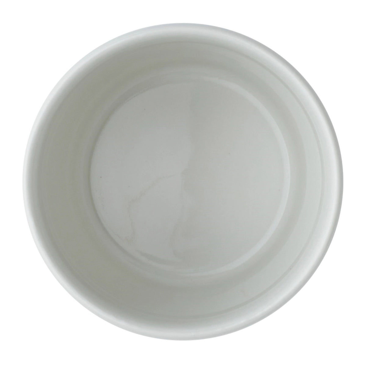 Weisser Becher aus Keramik/Porzellan/Steinzeug der Serie Nourish von Churchill, schlichte runde Form, Volumen 30 cl, D 8.7 cm x H 8.2 cm.