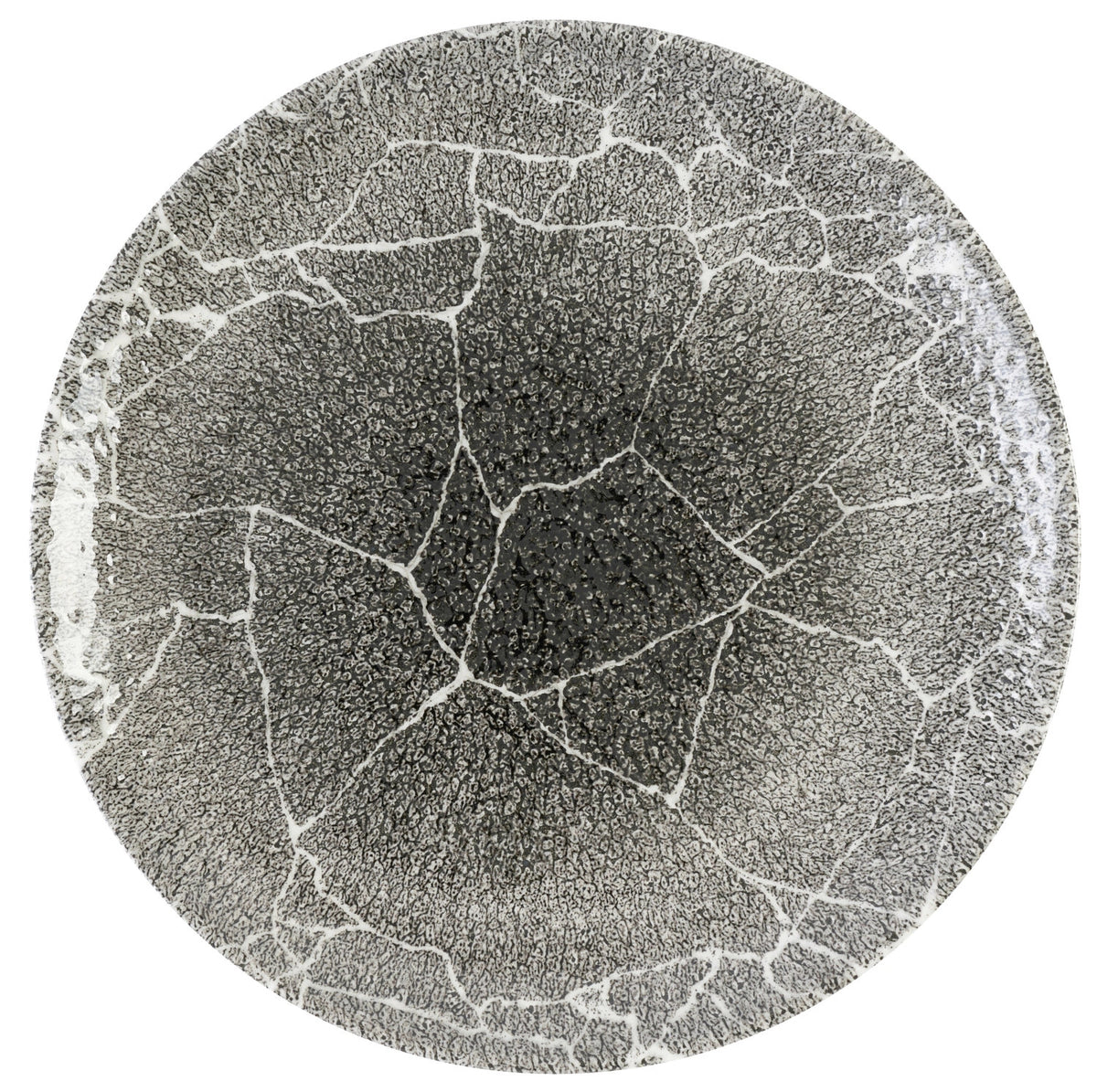 S.P. Kintsugi Reverse Quartz Black Teller flachCoupe 26cm in Schwarz präsentiert im Onlineshop von KAQTU Design AG. Teller ist von Churchill