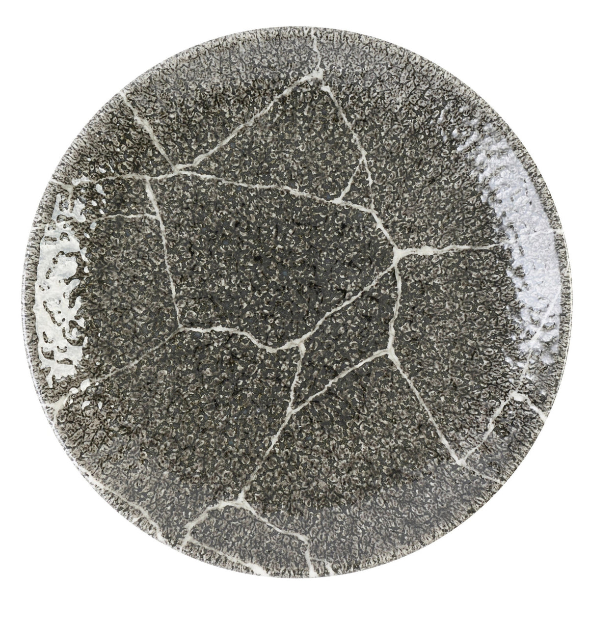 S.P. Kintsugi Reverse Quartz Black Teller flach Coupe 16.5cm in Schwarz präsentiert im Onlineshop von KAQTU Design AG. Teller ist von Churchill