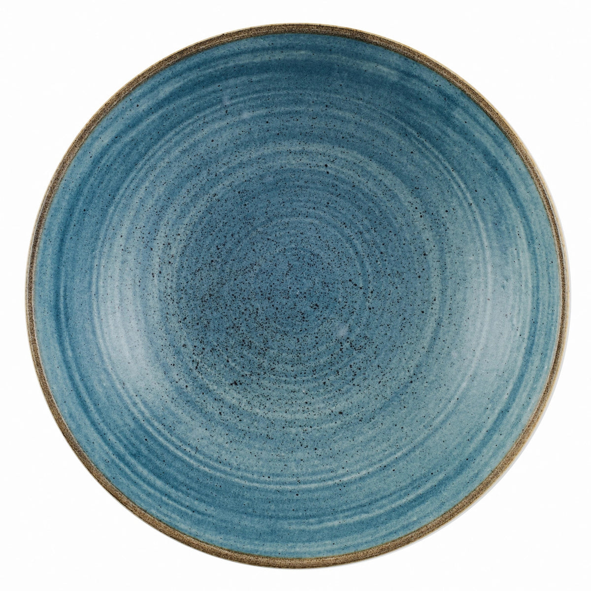 Tiefer Coupe-Teller Stonecast Raw Blue von Churchill in Blau, handgemalte Keramik