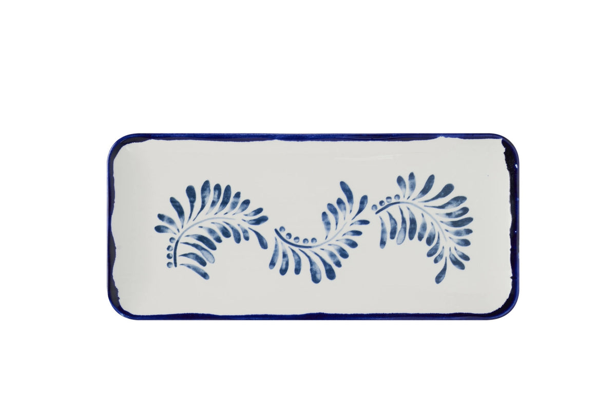 Harvest Mediterranean Organic Platte rechteckig 34.6x15.6cm in Blau präsentiert im Onlineshop von KAQTU Design AG. Platte ist von Churchill
