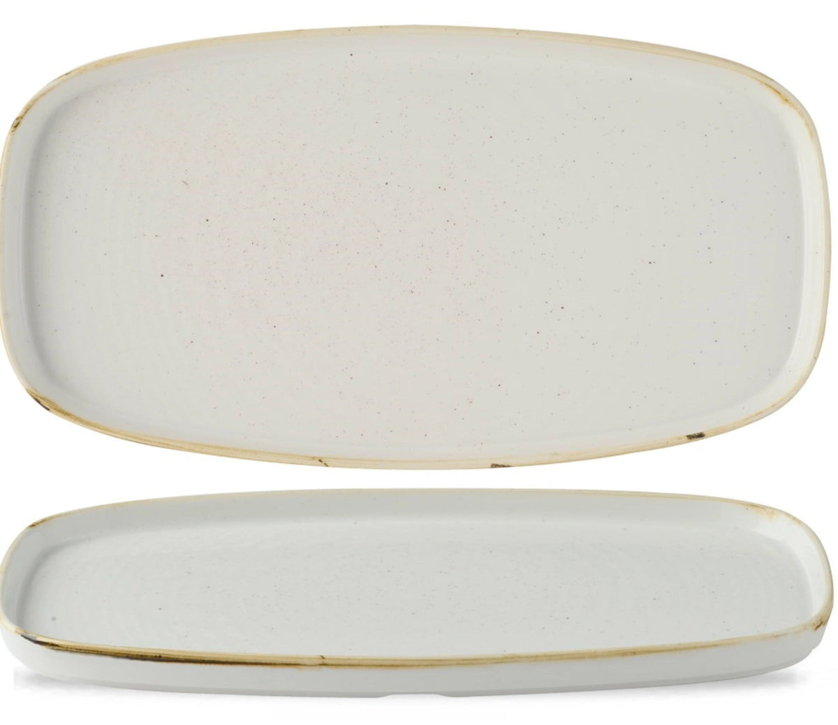 Stonecast Chefs Walled Oblong Platte Barley weiss 35x18.5 cm in Weiss präsentiert im Onlineshop von KAQTU Design AG. Platte ist von Churchill