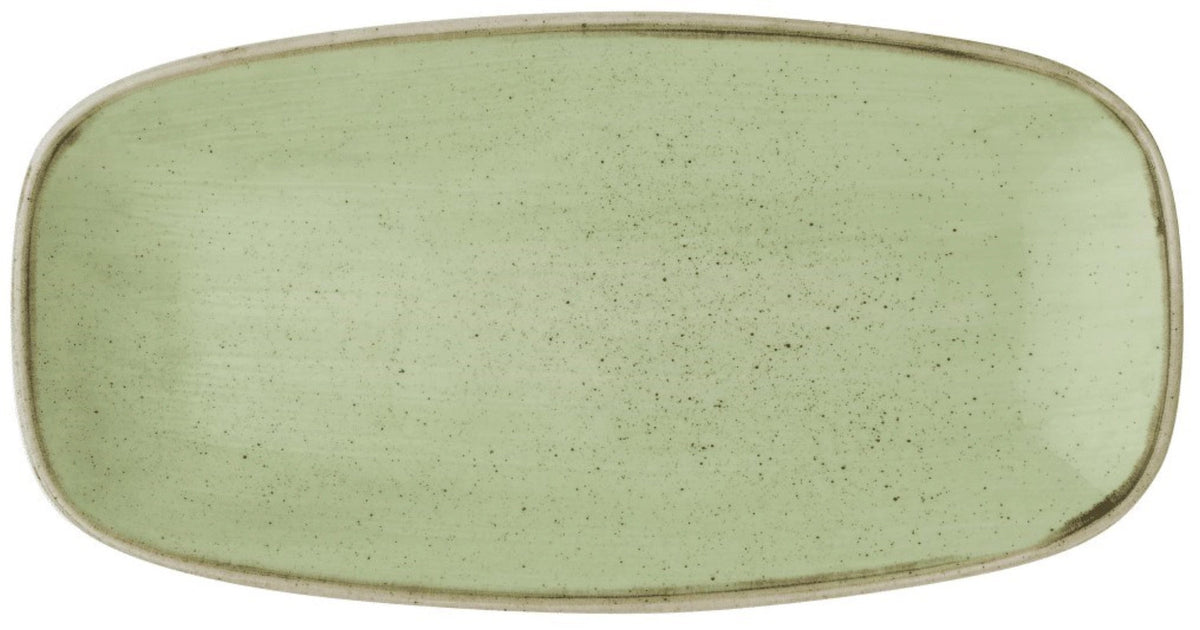 Stonecast Sage Green Chefs Oblong Platte 29.8x15.3cm in Grün präsentiert im Onlineshop von KAQTU Design AG. Platte ist von Churchill