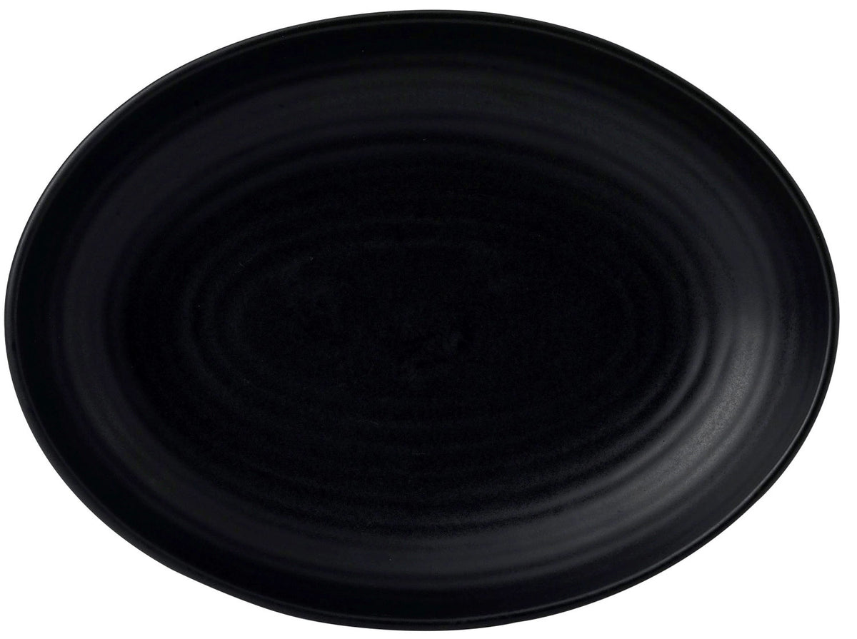 Evo Jet Teller Tief Oval 26.7x19.7cm in Schwarz präsentiert im Onlineshop von KAQTU Design AG. Teller ist von Churchill