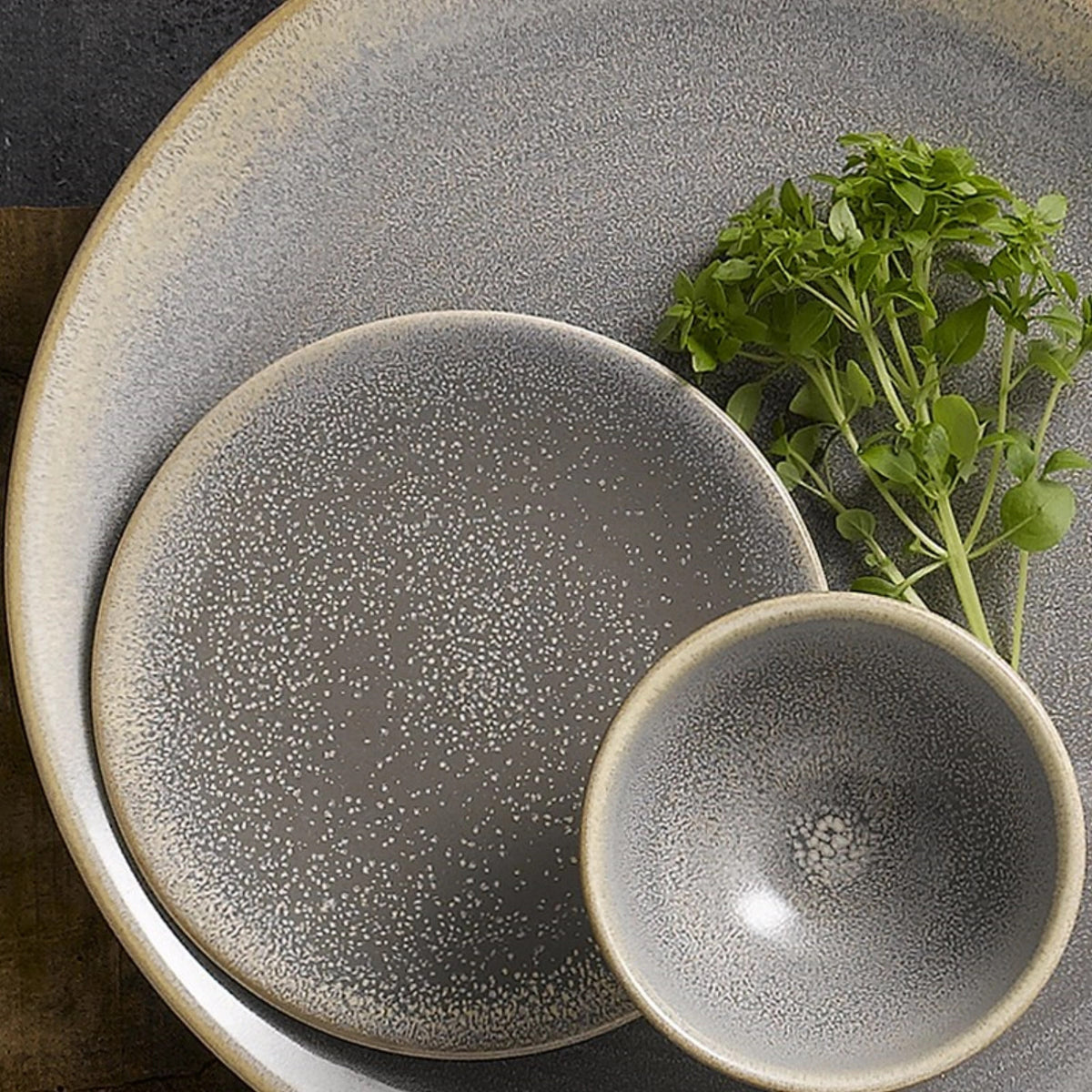 Evo Granite Coupe Teller flach 29.5cm in Grau präsentiert im Onlineshop von KAQTU Design AG. Teller ist von Churchill