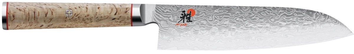 MIYABI 5000MCD SANTOKU, 180mm in Braun präsentiert im Onlineshop von KAQTU Design AG. Damastmesser ist von Miyabi