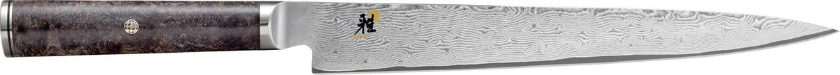 MIYABI 5000MCD 67 BLACK Sujihiki, Ahorn, 240 mm in Schwarz präsentiert im Onlineshop von KAQTU Design AG. Damastmesser ist von Miyabi