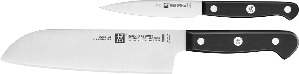 ZWILLING Gourmet Messerset 2-tlg. 3 in Schwarz präsentiert im Onlineshop von KAQTU Design AG. Küchenmesser ist von Zwilling Kitchen