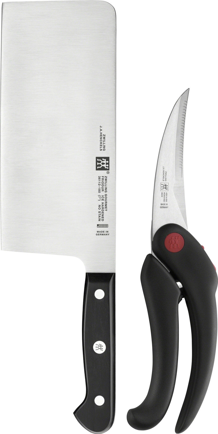 2tlg. Gourmet Messerset (Hackm.+Schere) in Schwarz präsentiert im Onlineshop von KAQTU Design AG. Küchenmesser ist von Zwilling