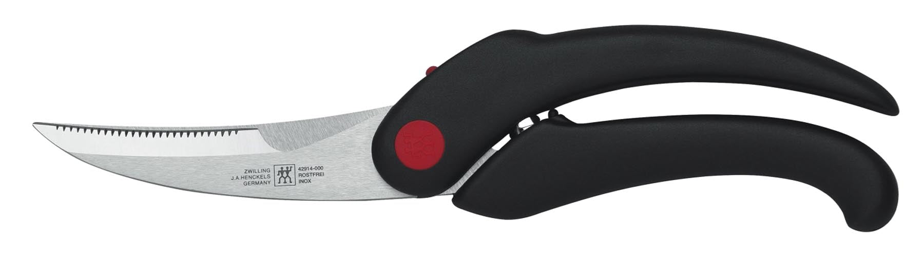 Elegantes 2-teiliges Messerset von Zwilling, bestehend aus einem robusten Hackmesser und einer praktischen Küchenschere, perfekt für vielseitige Kochbedürfnisse.