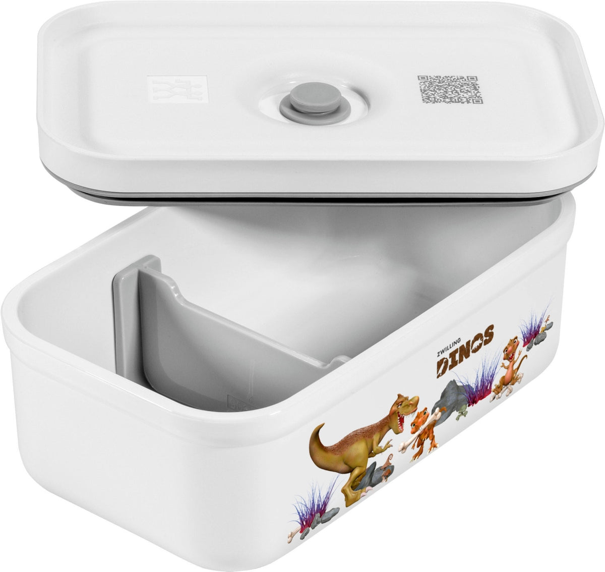 Vakuum-Lunchbox M, Kunststoff,Dino, 18.5x11.5x7.6 cm - 0.85L in Weiss präsentiert im Onlineshop von KAQTU Design AG. Snackbox ist von Zwilling Kitchen