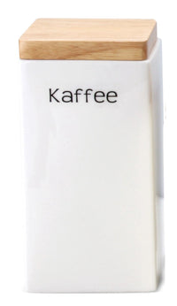 Ceramic storage can quadr. With wooden lid 1000ml
