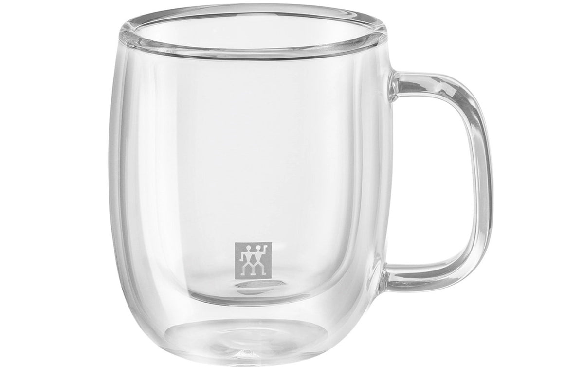 Sorrento Plus Espressogl. doppelw. m. Henkel, 2er Set, 80 ml in Transparent präsentiert im Onlineshop von KAQTU Design AG. Espressotassen ist von Zwilling Kitchen