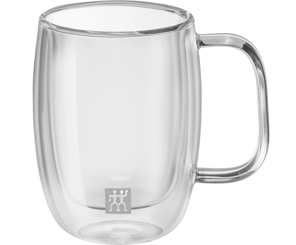 Sorrento Plus Espresso Dopio Glas m. Henkel, 2er Set, 134 ml in Transparent präsentiert im Onlineshop von KAQTU Design AG. Espressotassen ist von Zwilling Kitchen