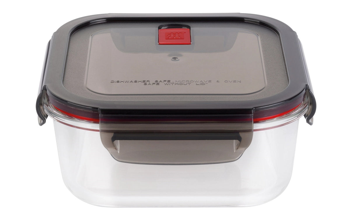 Zwilling Gusto Glasbehälter quadratisch, 1100 ml in Silber präsentiert im Onlineshop von KAQTU Design AG. Aufbewahrungsdose ist von Zwilling Kitchen