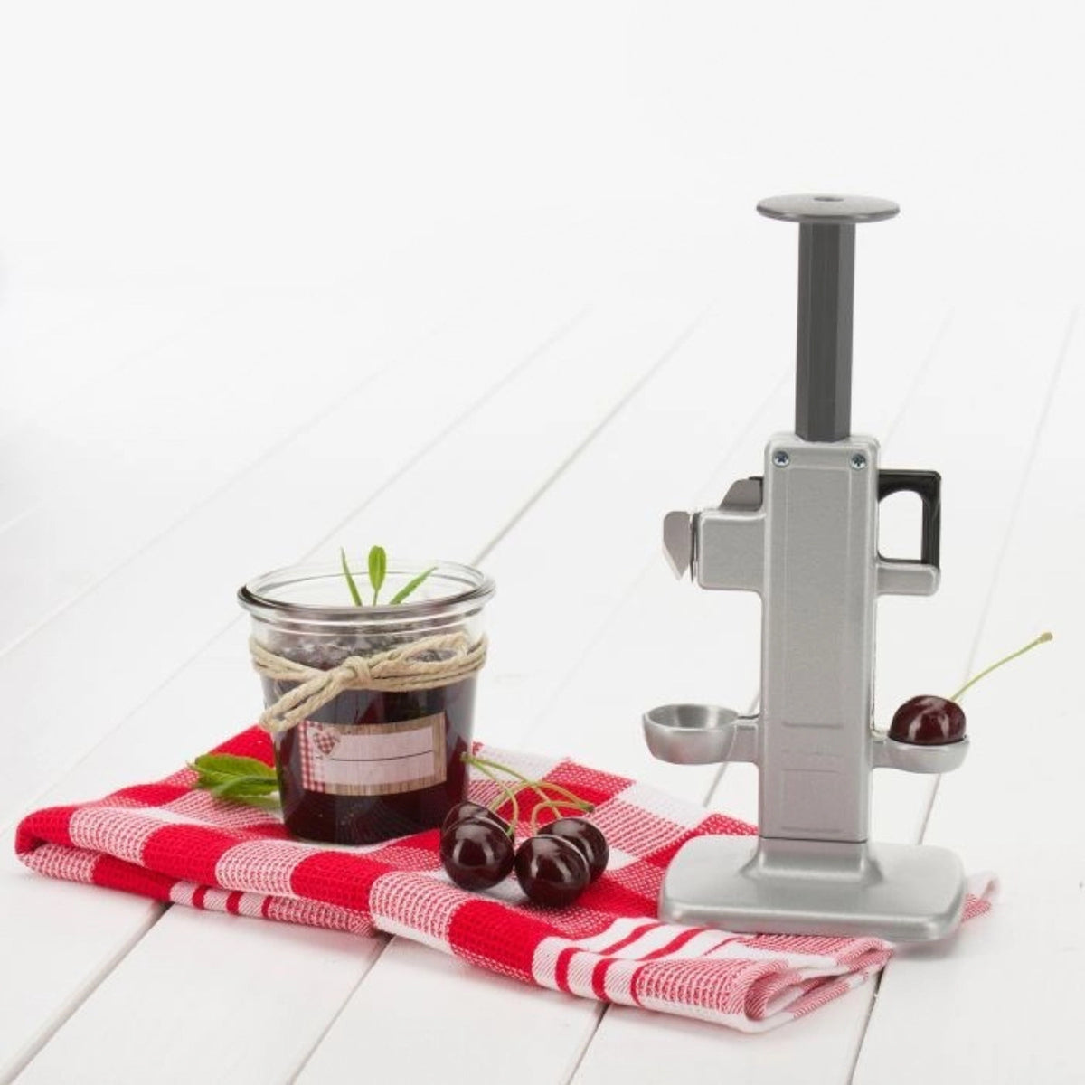 Kirschen u. Pflaumenentst. Steinex-Combi, 22.5x10.5x8cm in Silber präsentiert im Onlineshop von KAQTU Design AG. Küchenhelfer ist von Westmark