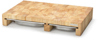 Gummibaum Schneidebrett m. 3 Schubladen