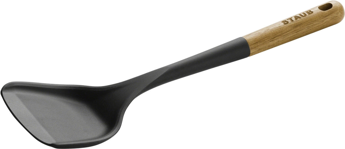 Wokwender, 31 cm Akazie Silikon in Braun präsentiert im Onlineshop von KAQTU Design AG. Pfannenwender ist von Staub