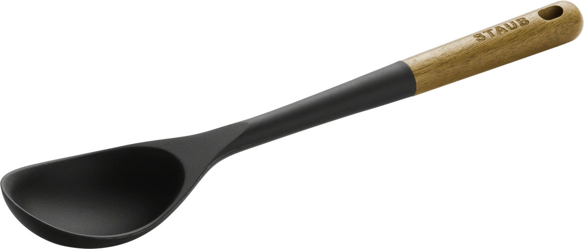 Servierlöffel, 31 cm Akazie Silikon in Braun präsentiert im Onlineshop von KAQTU Design AG. Kochbesteck ist von Staub