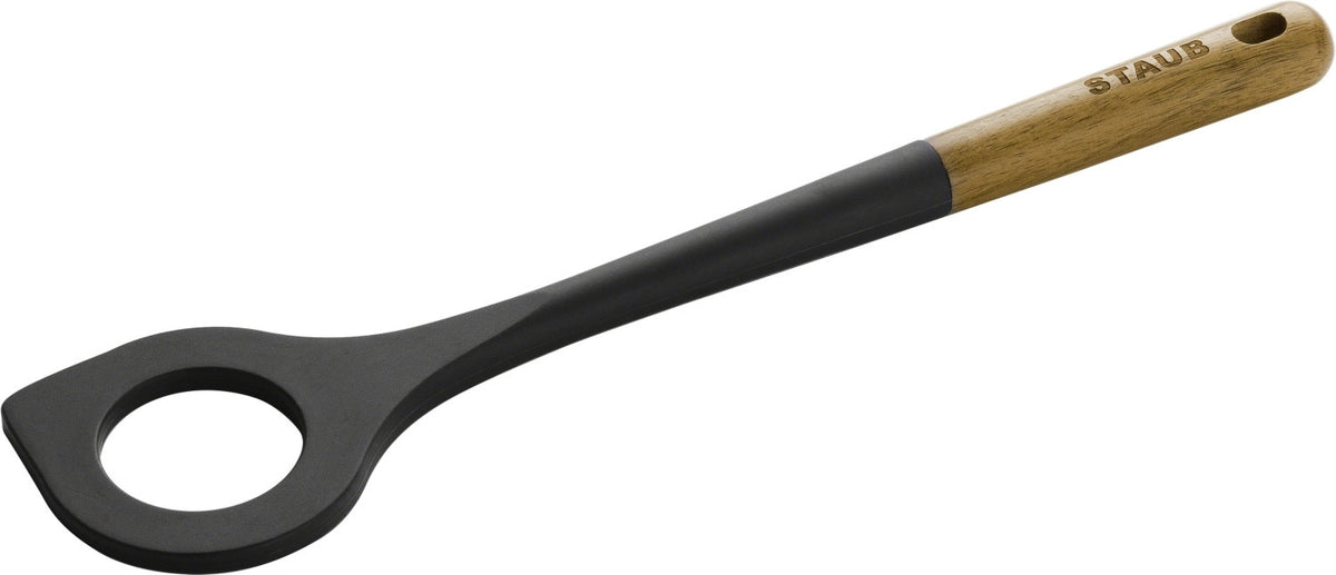 Kochlöffel m. Loch, 31 cm Akazie Silikon in Braun präsentiert im Onlineshop von KAQTU Design AG. Kochbesteck ist von Staub