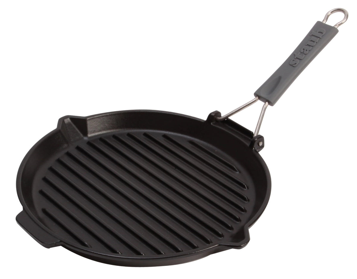 Grillpfanne rund in Schwarz präsentiert im Onlineshop von KAQTU Design AG. Bratpfanne ist von Staub