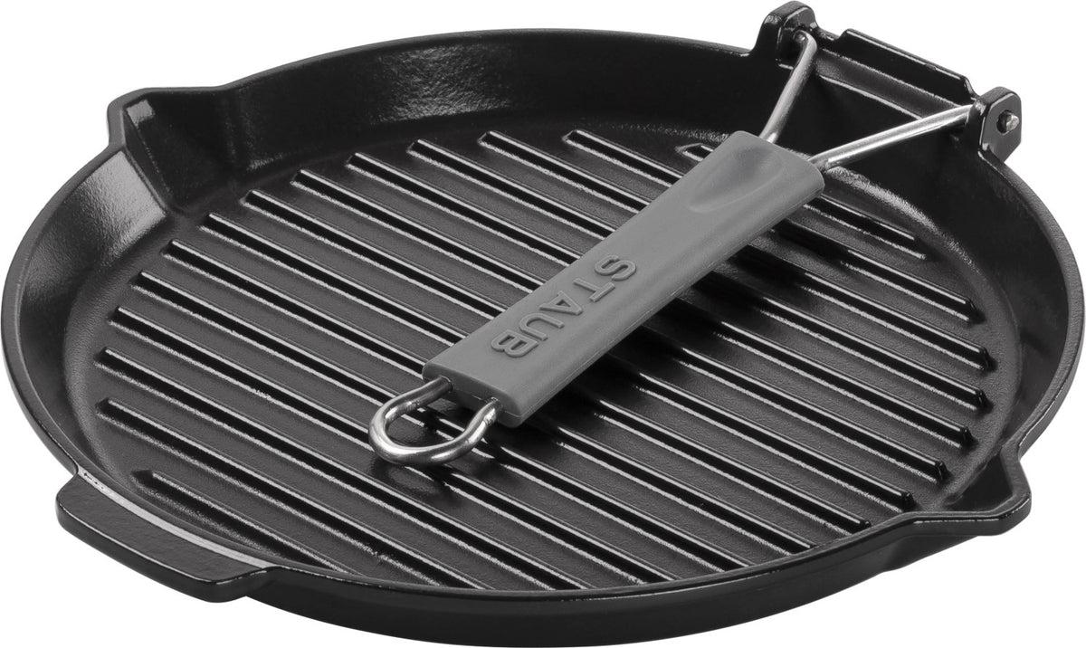 Grillpfanne rund in Schwarz präsentiert im Onlineshop von KAQTU Design AG. Bratpfanne ist von Staub
