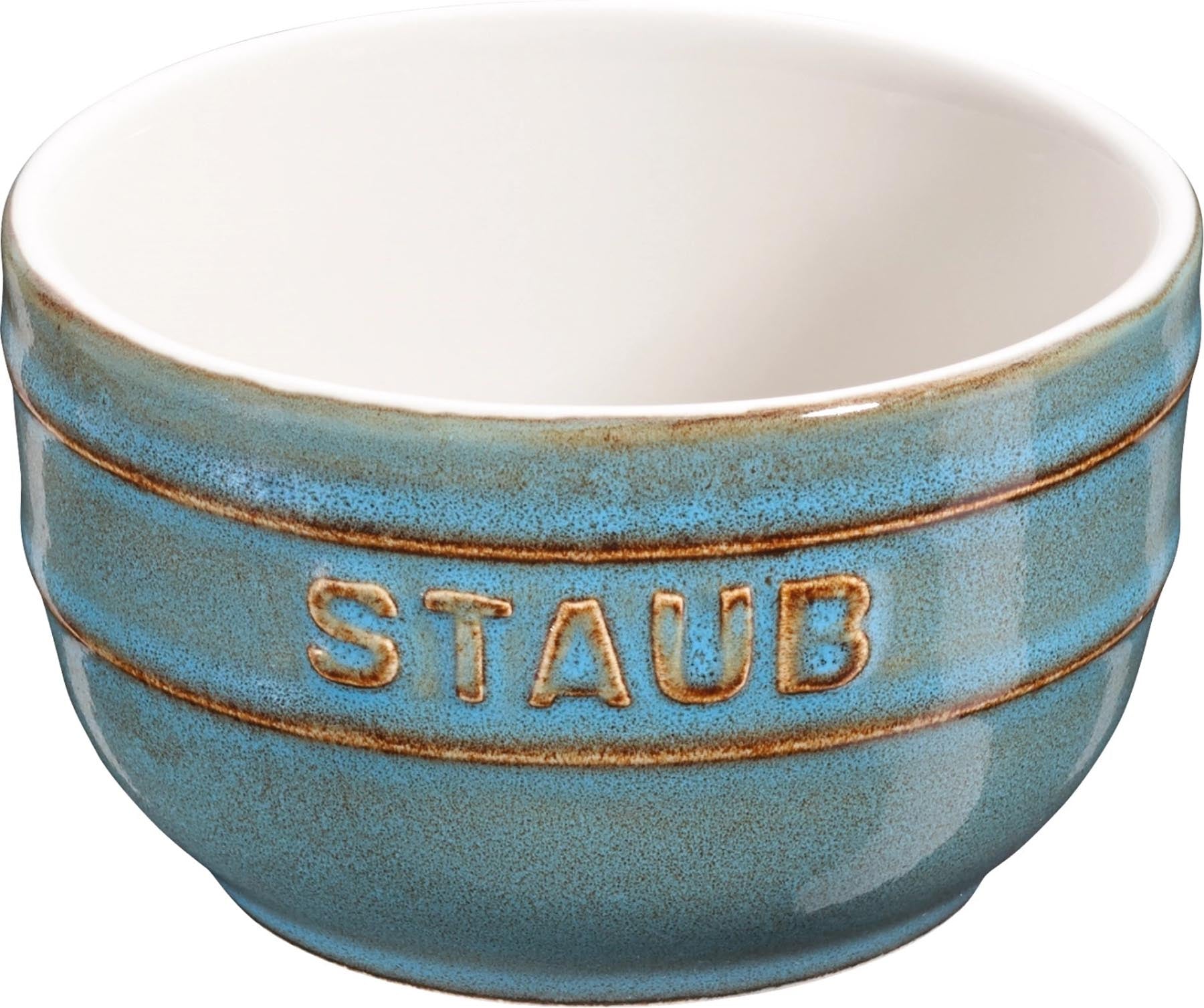 Keramik Ramequin rund, 2er Set, antik-türkis, 8cm in Blau präsentiert im Onlineshop von KAQTU Design AG. Backutensilien ist von Staub