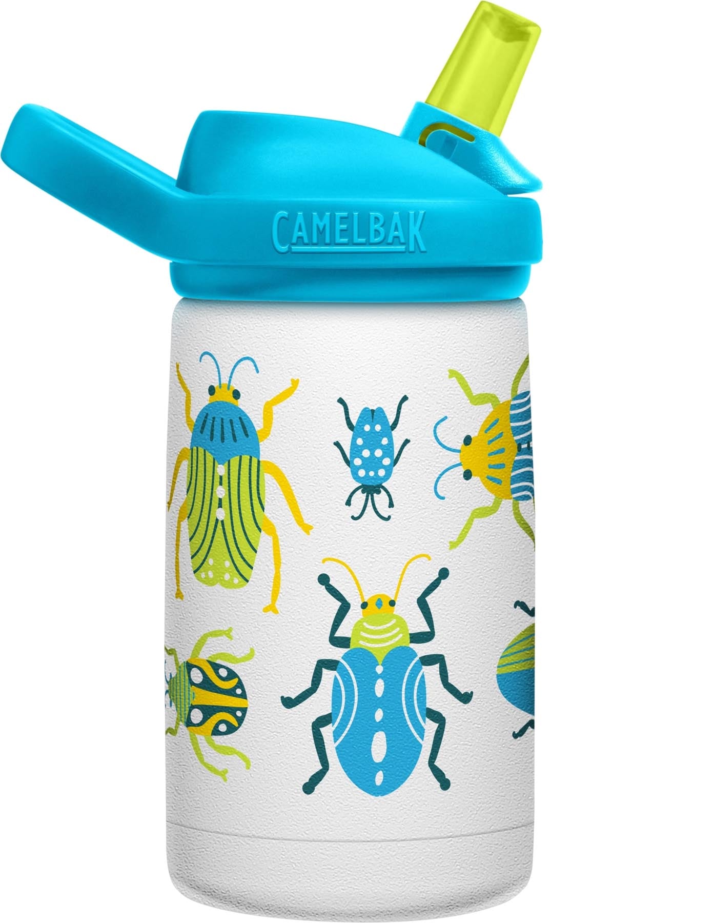 Farbenfrohe Eddy+ Kids V.I. Bottle 0.35l bugsi in lebhaftem Blau, speziell für Kinder, von Camelbak – ideal für Schule und Freizeit.