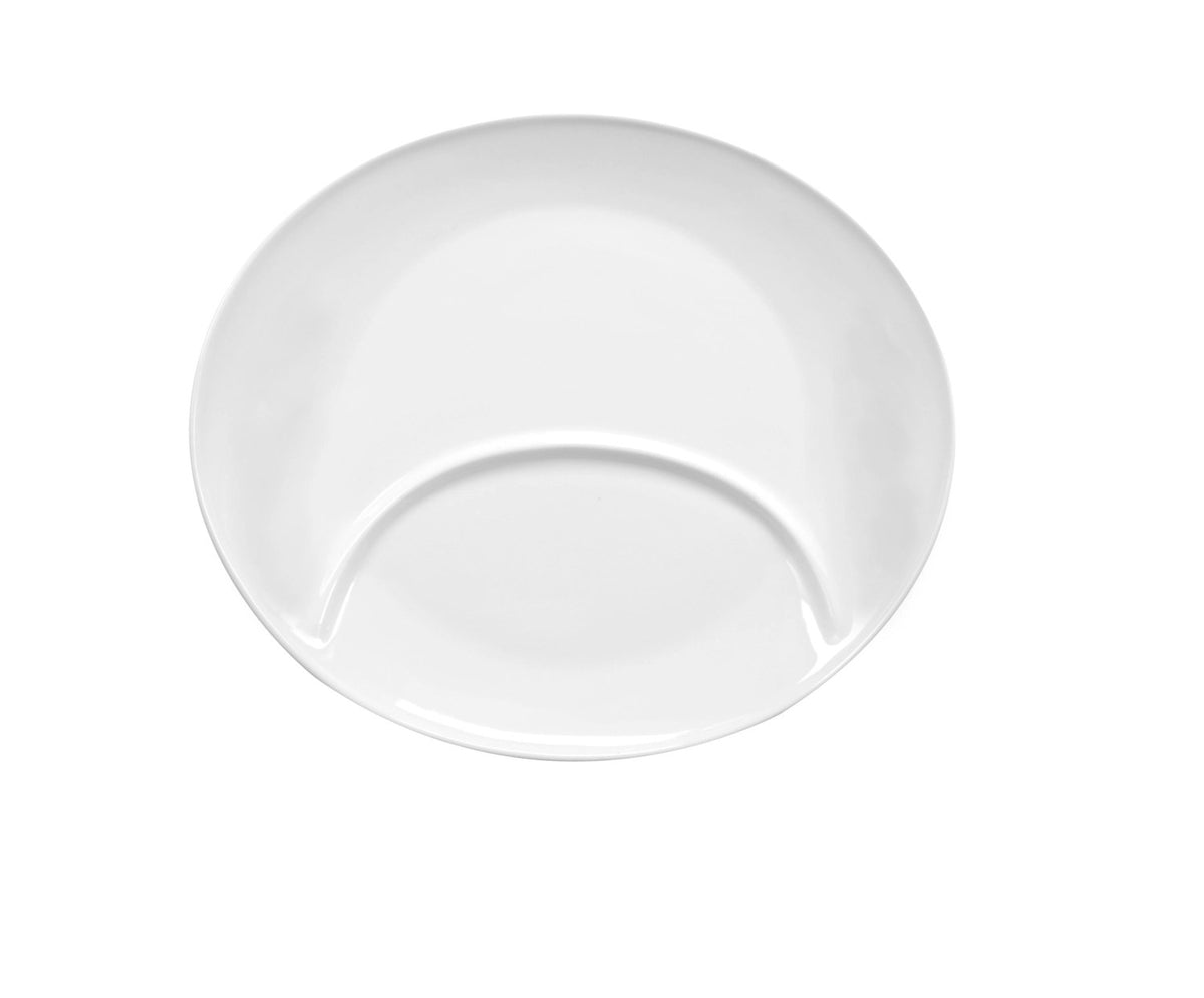Fitnessteller oval unterteilt 32cm weiss Porzellan in Weiss präsentiert im Onlineshop von KAQTU Design AG. Teller ist von Lagotto