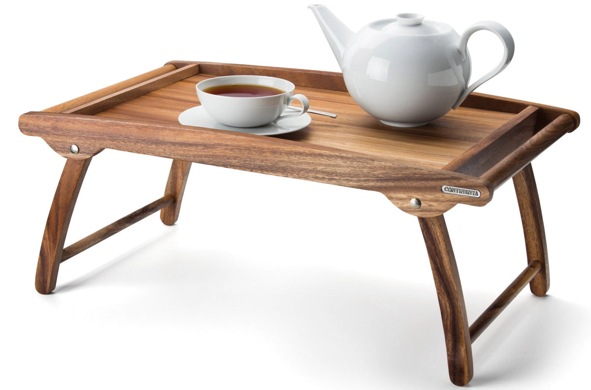 Akazie Betttablett, flach zusammenklappbar 61x35x7 cm in Braun präsentiert im Onlineshop von KAQTU Design AG. Tablett ist von Continenta