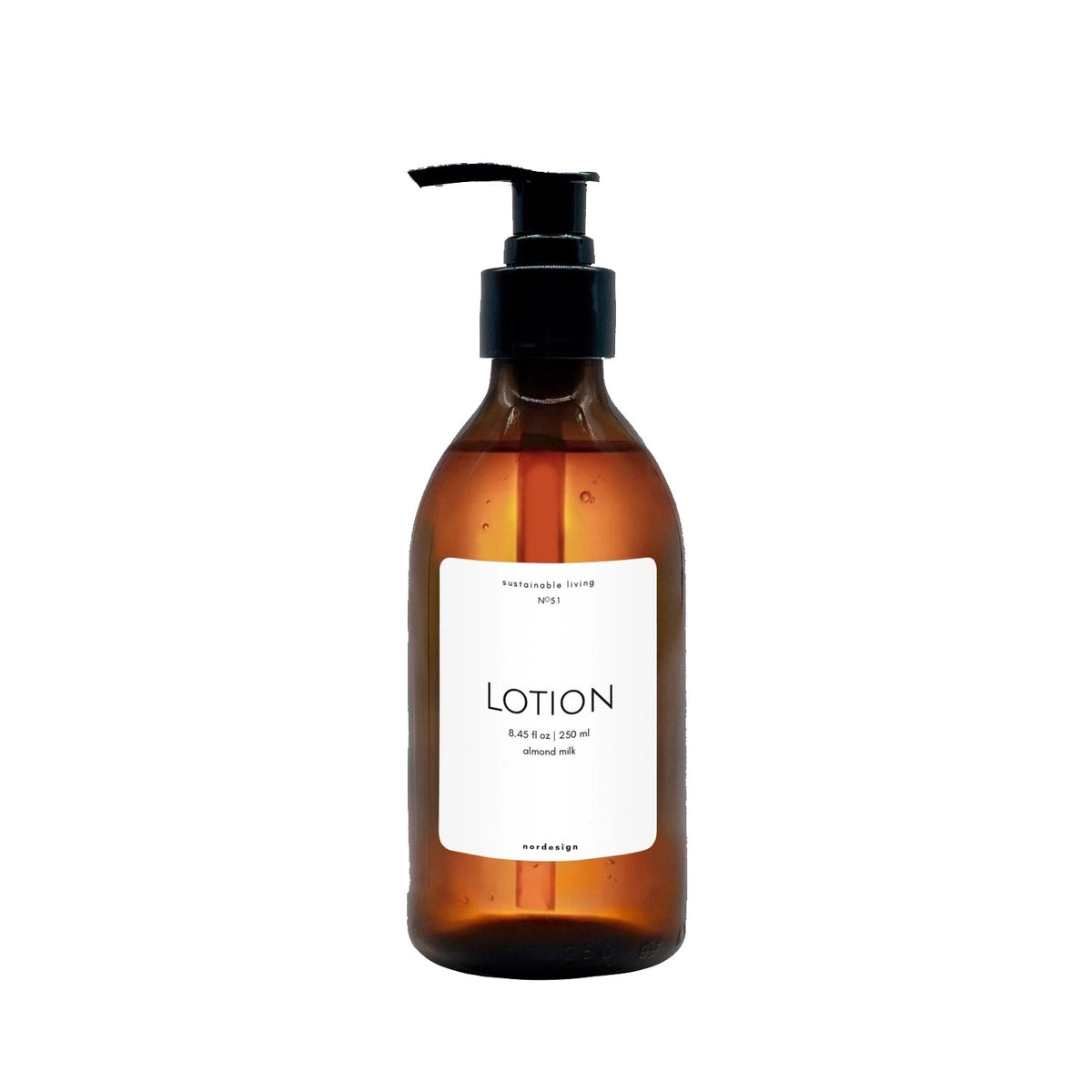 Lotion Hände-u. Körperlotion, Mandelmilch 250ml, weiss in Braun präsentiert im Onlineshop von KAQTU Design AG. Seifenspender ist von Nordesign