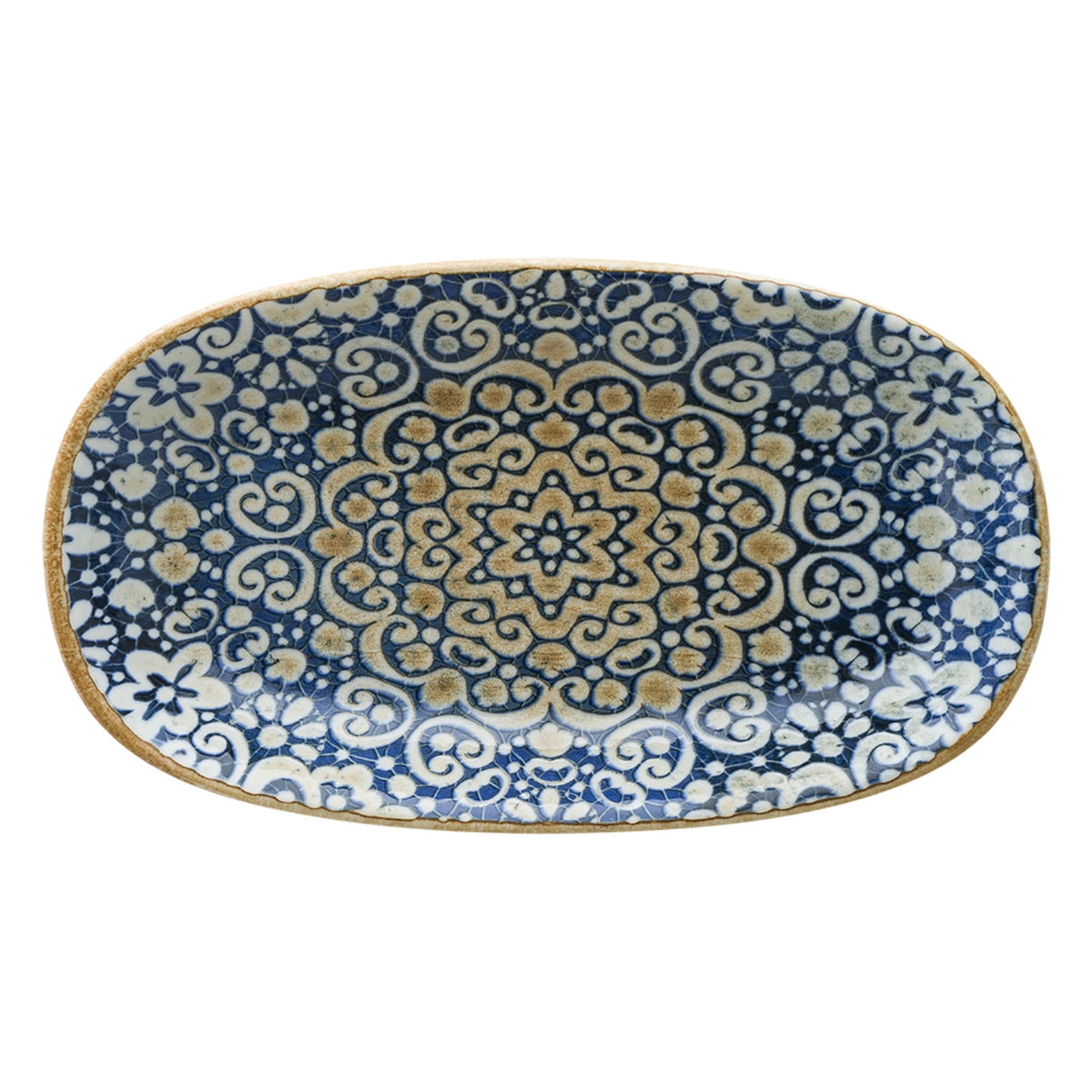 Alhambra Gourmet Teller oval 34x19cm in Blau präsentiert im Onlineshop von KAQTU Design AG. Teller ist von Bonna