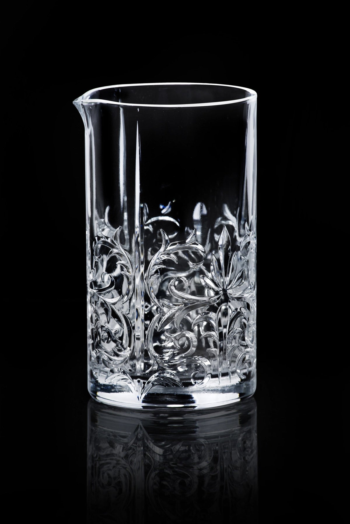 Transparentes Trinkglas aus Glas von RCR, Tattoo Mixing Glas mit 65 cl Volumen, Durchmesser 9.7 cm und Höhe 16 cm, schlichte runde Form