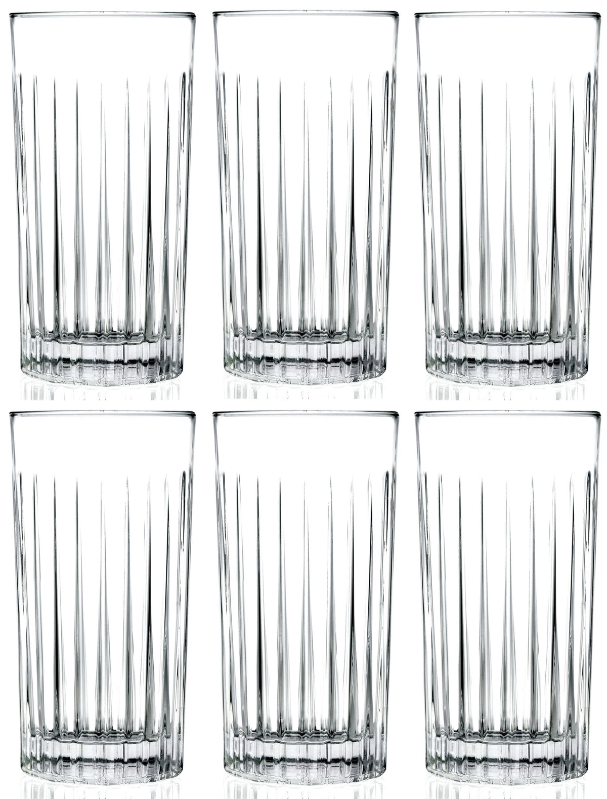 Transparente Trinkgläser aus Glas im 6er Set, Timeless Hb Becher von RCR, Ø7 cm, Höhe 15 cm, Fassungsvermögen 44 cl, zylindrische Form