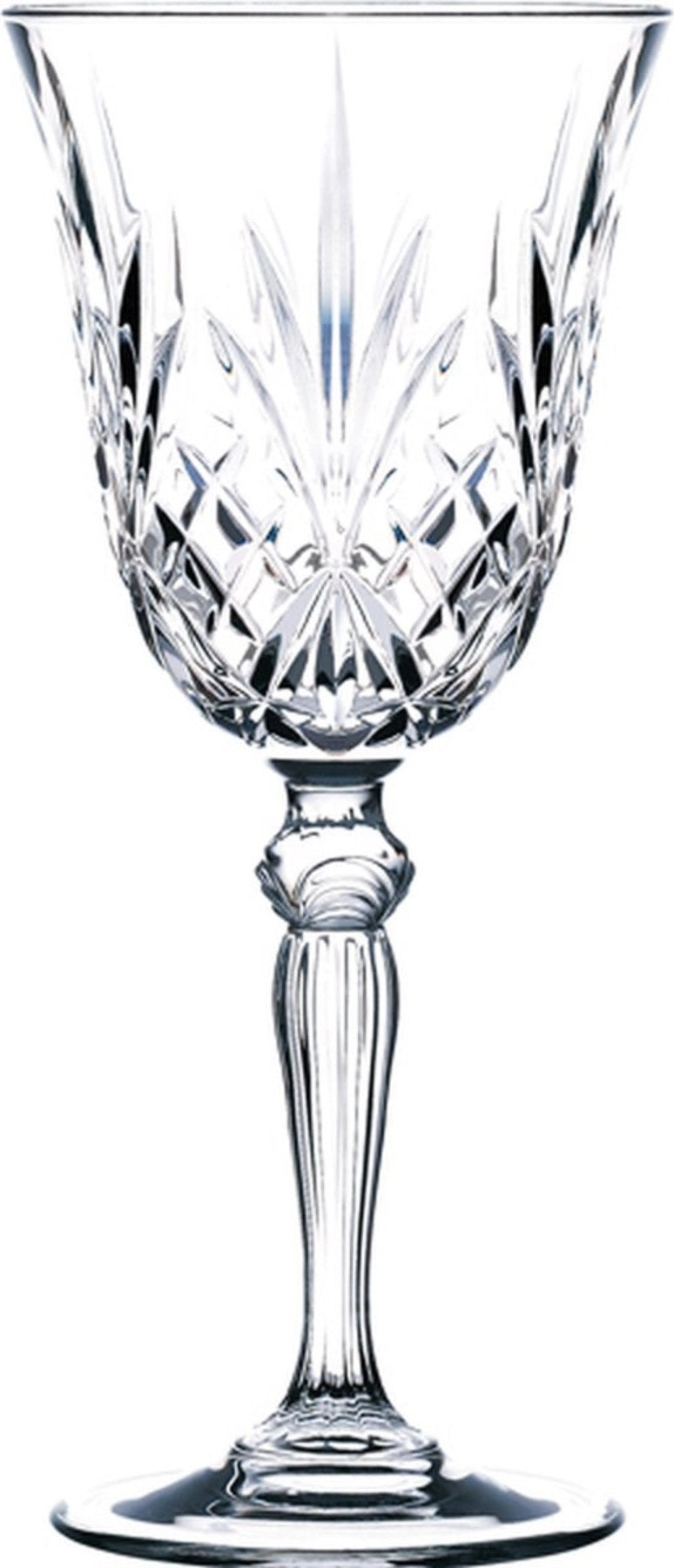 6er Set Melodia Weinglas von RCR aus transparentem Glas, Ø8.7 cm, Höhe 20.2 cm, klassische Weinglasform mit Stiel und Kelch, 28 cl Volumen