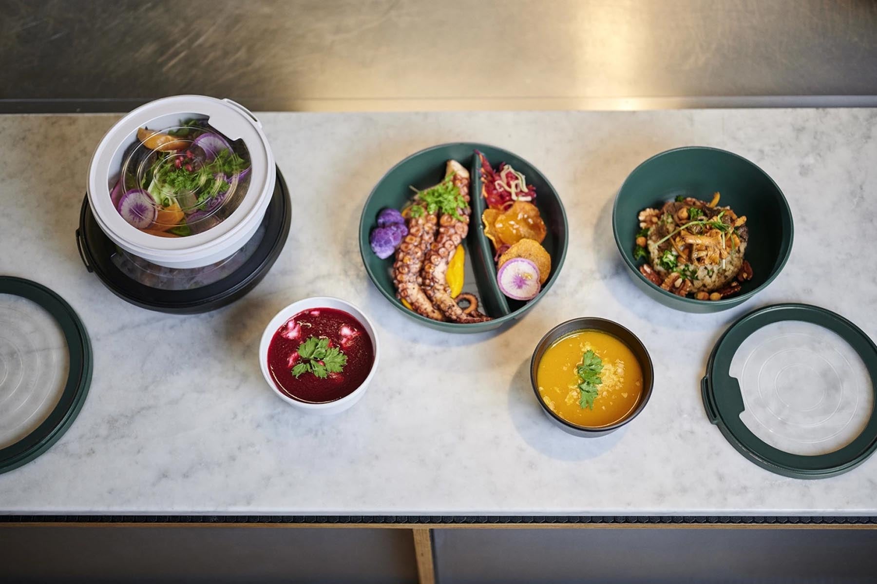 Stylische Mehrweg Essschale Trio Pro in nordic pine, ideal für Lunch und Snacks, umweltfreundlich und praktisch für unterwegs.