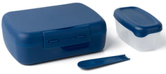 <tc>Amuse</tc> Scatola per insalata da brunch base con forchetta-cucchiaio, dimensioni 210x156x71mm, blu scuro.